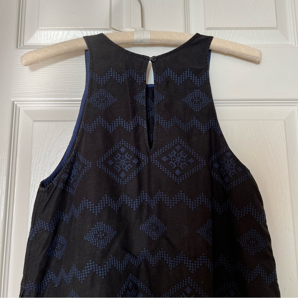 Aritzia Wilfred Black Navy Linen Trompette A-Line Sleeveless Shift Dress - Sz S - Picture 9 of 16